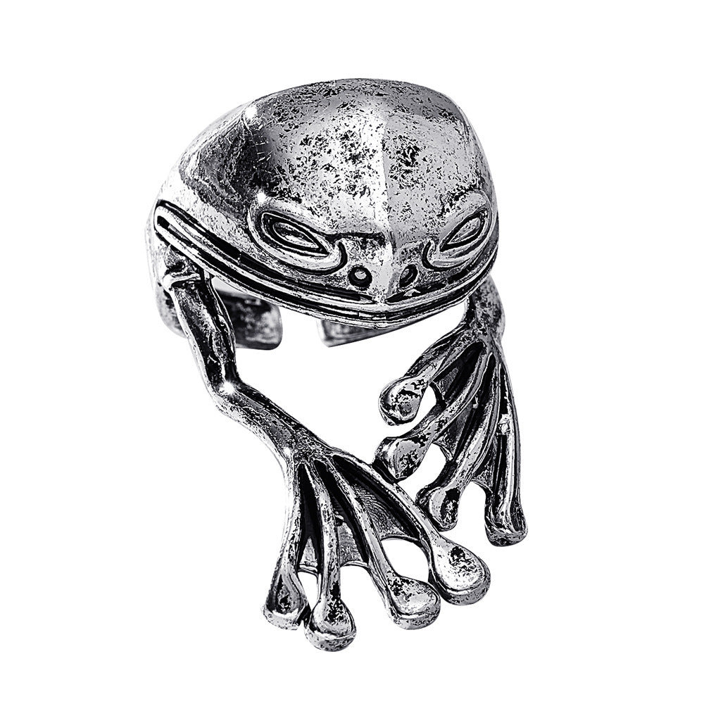 Wholesale Silver and gold diverse frog retro animal ring