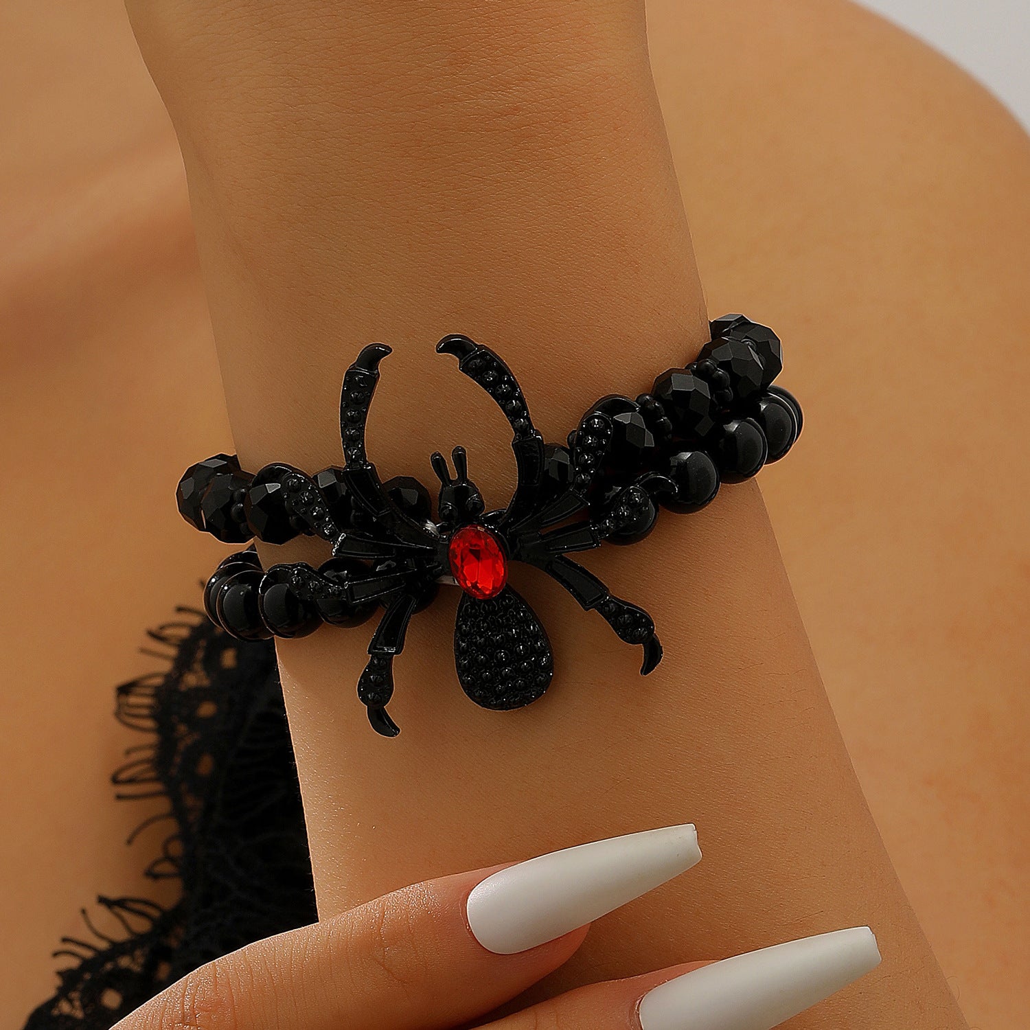Wholesale Gothic  Jewelry Set Dark Punk  Necklace Bracelet Ring Handmade Zinc Alloy Men Women Trendy Fashion Accessory