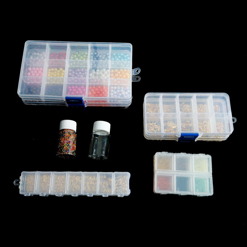 Wholesale Handmade DIY Bead Jewelry Removable Transparent Plastic Storage Box Tools