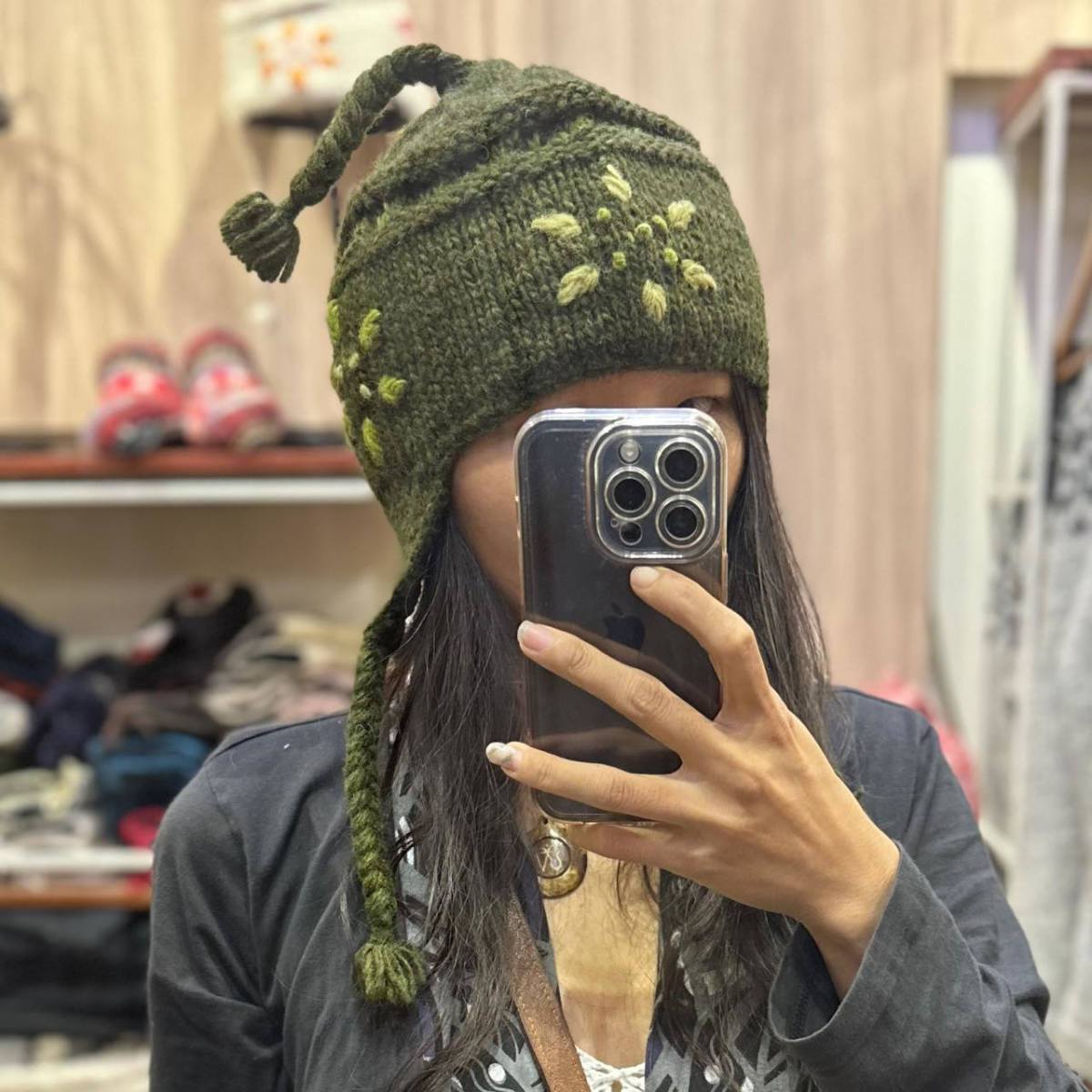 Wholesale Wool Warm Rainbow Plus Velvet Thick Earmuffs Beanie