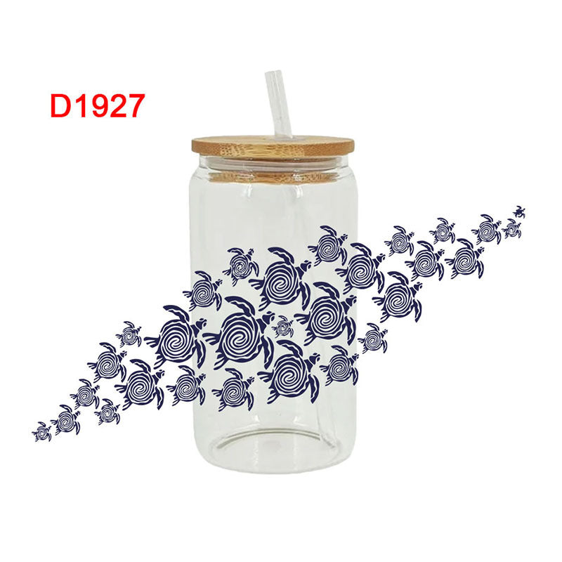 Wholesale  cartoon printing heat transfer Cup sticker 23cm x 11cm 16oz Cup UV DTF Wraps