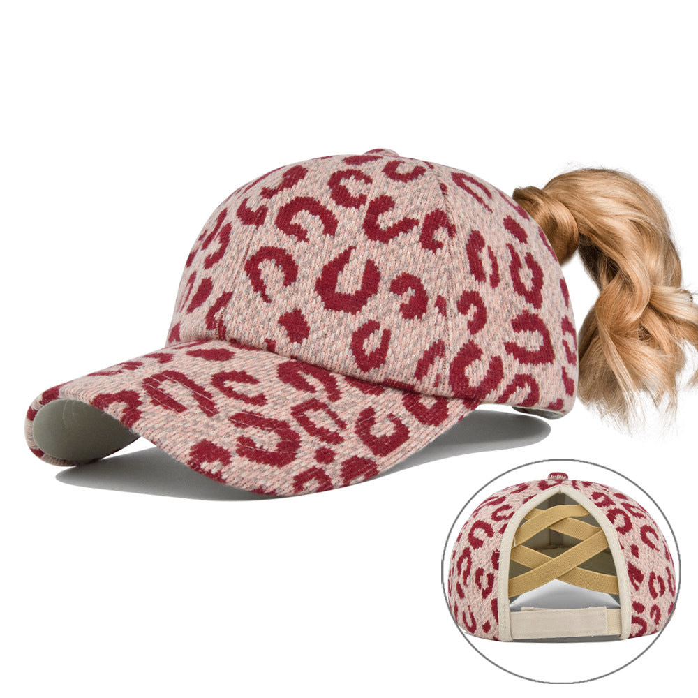 Sombrero de cola de caballo de leopardo de algodón al por mayor