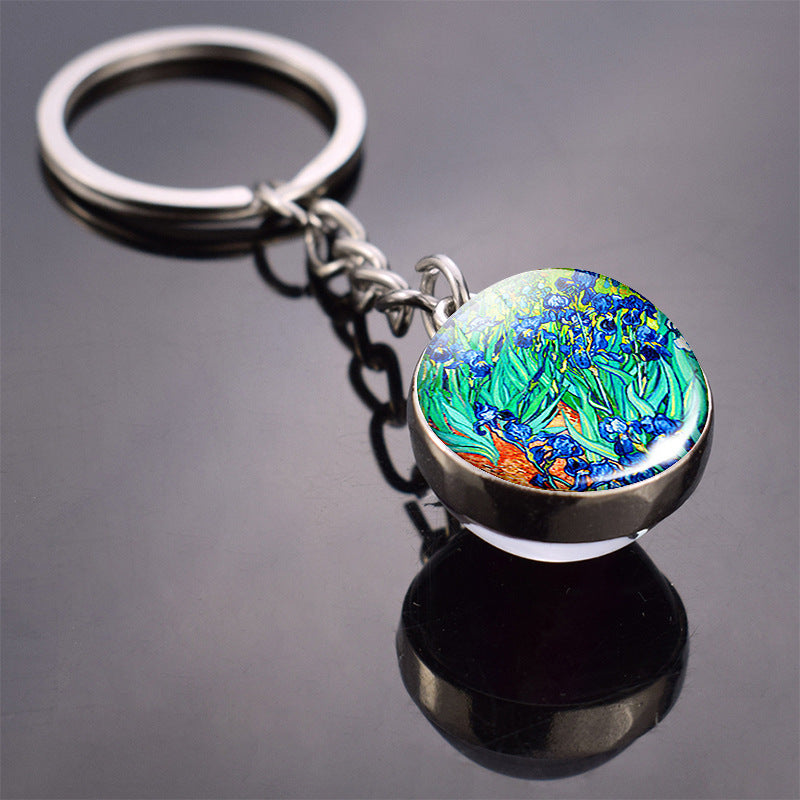 Wholesale Van Gogh Starry Sky Metal Keychains