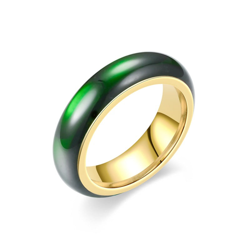 Wholesale of Dark Green Jade and Titanium Steel Rings