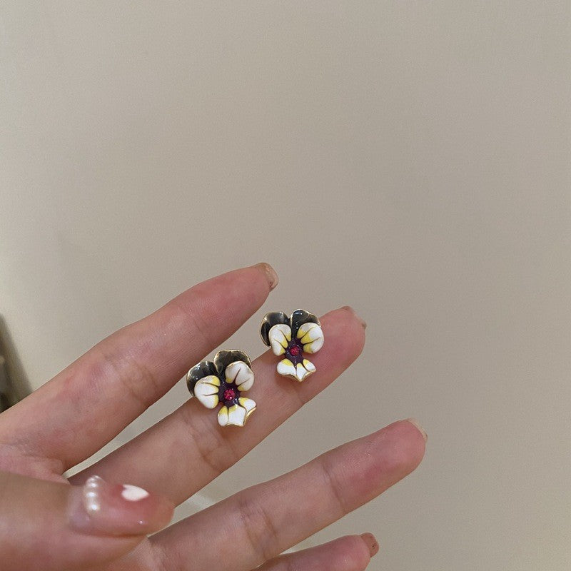 Wholesale Enamel Color Glaze Flower Earrings