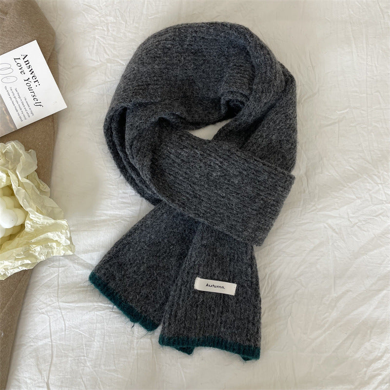 Wholesale Knitted Wool Thickened Warm Wrap Red Scarves