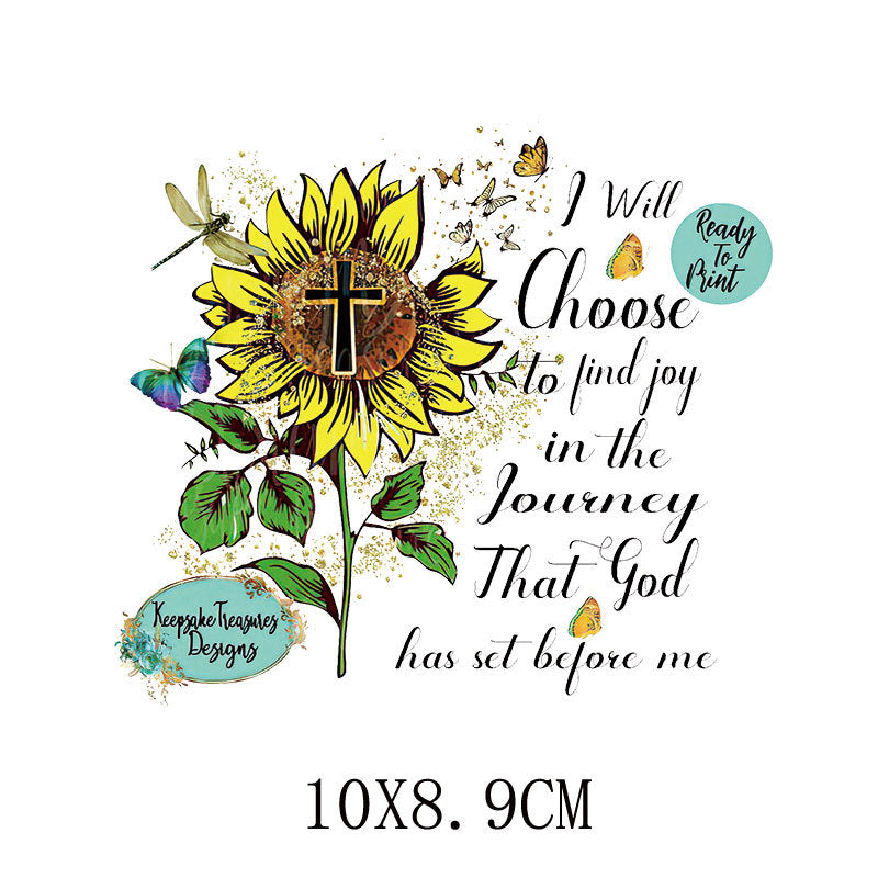 Wholesale Sunflower heat transfer printing UV DTF Ready to Press Transfers Wraps