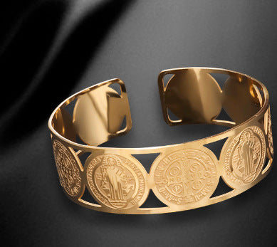 Wholesale Men's silver adjustable Viking pattern Bracelet