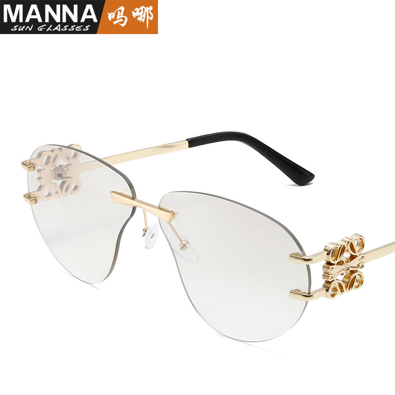 Wholesale Metal Frameless Shaped Sunglasses  Gradient Hip Hop Punk Sunglasses Suitable for Riding Cool Glasses