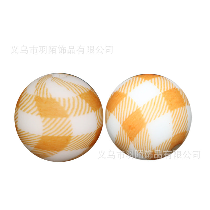 Wholesale 10PCS 15mm Watermark Silicone Color Lattice Beads