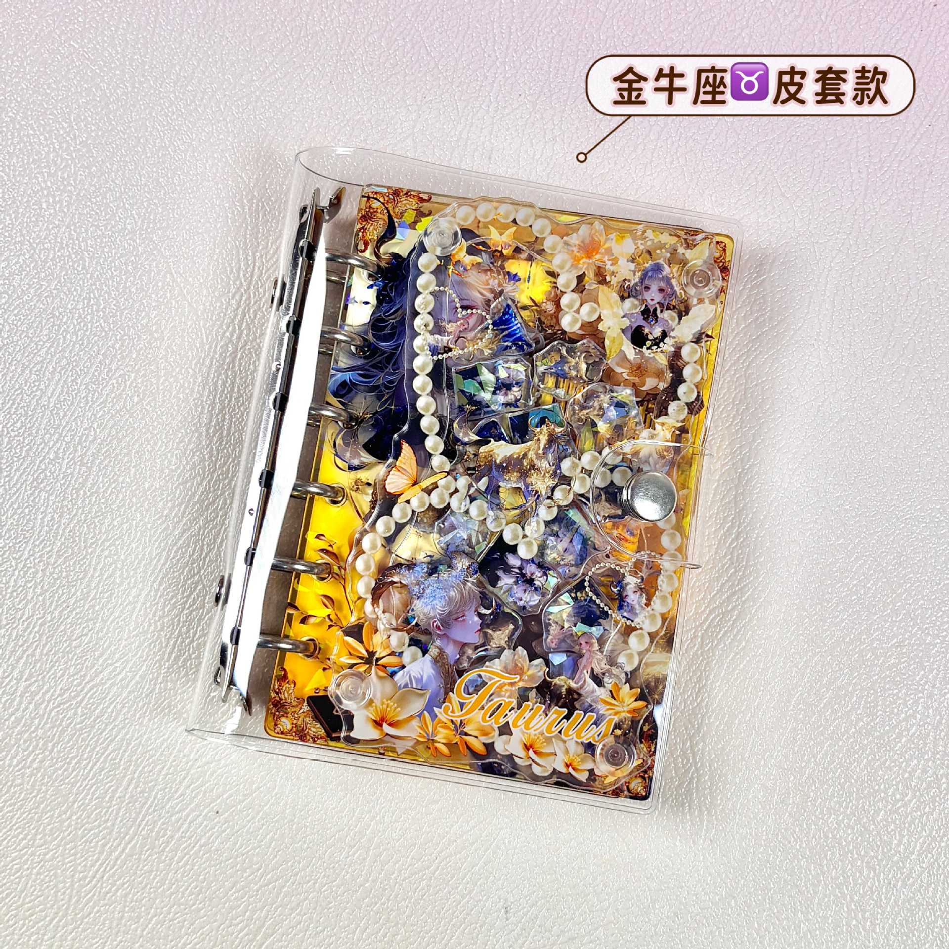 Wholesale Twelve Constellations Acrylic Shaker Book A7 Loose-leaf Notebook