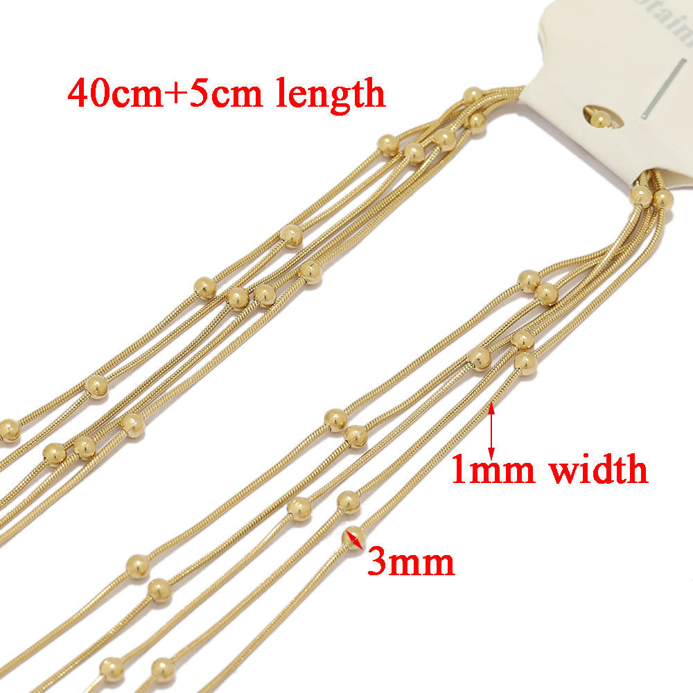 Wholesale 5PCS/PACK Stainless Steel Snake Bone Chain Chokers Necklace DIY Jewelry Accessories