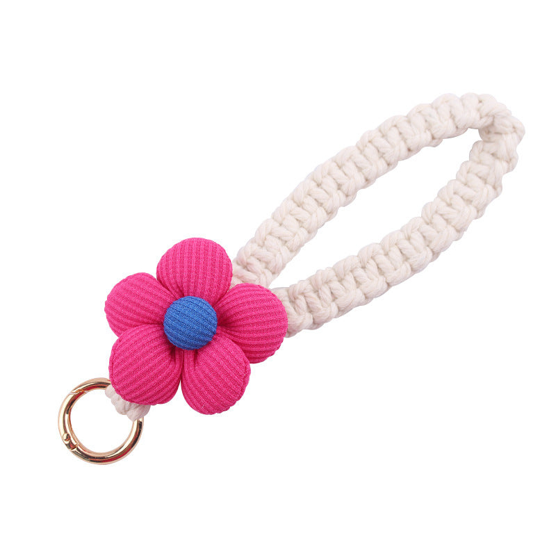 Wholesale Cute Flower Cotton Pure Handmade Heaving Keychain