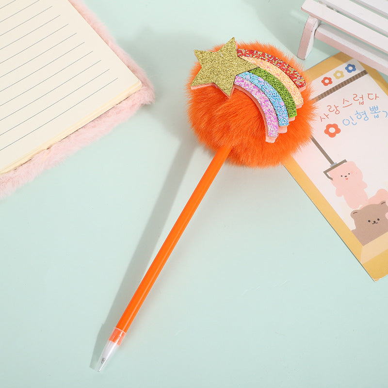 Wholesale Rainbow Moon Sun Cloud Hair Ball Pen