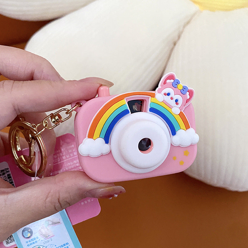 Wholesale Cute Rainbow Projection Camera PP Keychains