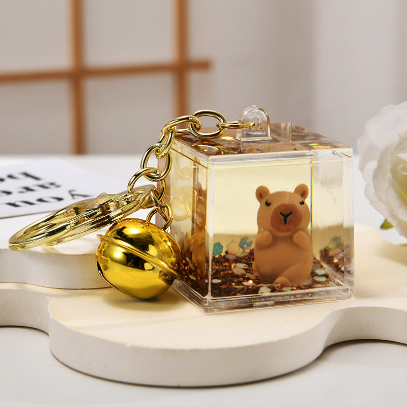 Wholesale Acrylic Creative Capybara Sand Bottle Keychain