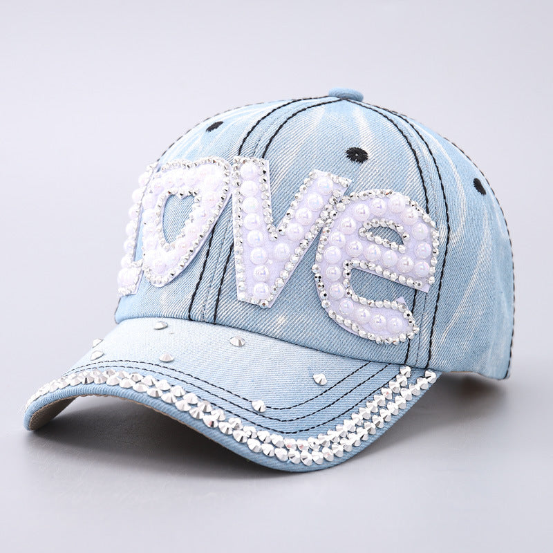 Wholesale Color Diamond Love Love Butterfly Curved Cornice Cap