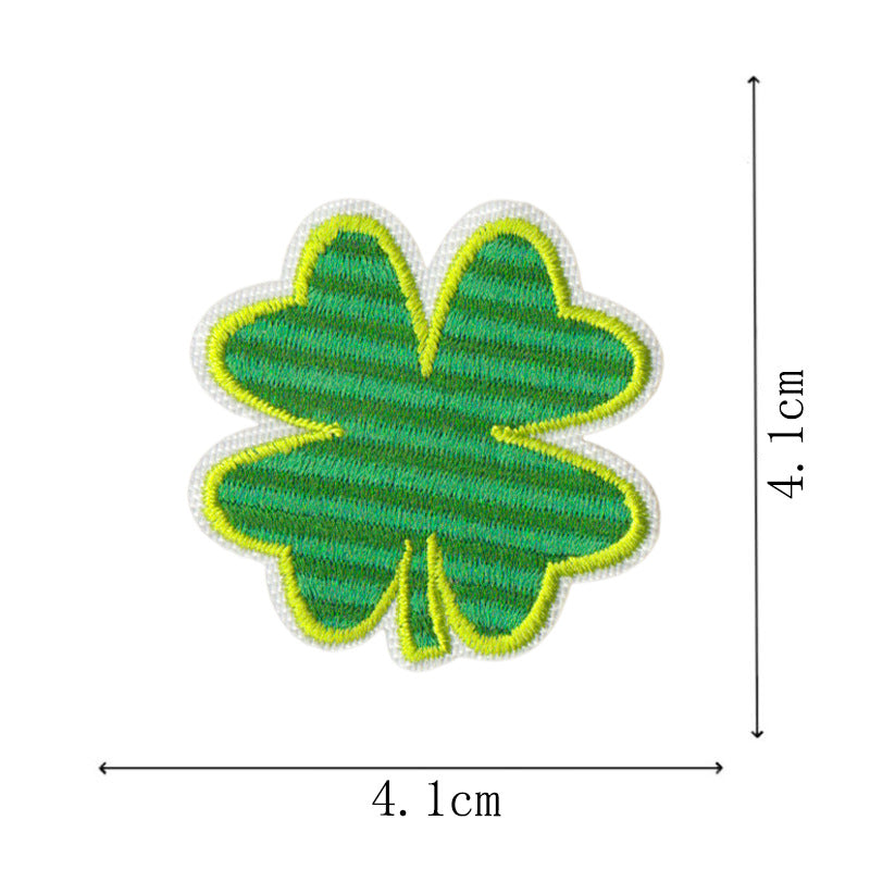 Wholesale St.  Patrick' s Day Clover Green Leaves DIY Patches