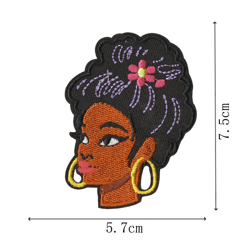 Wholesale Embroidered Patch With Black Independence Day Design Sew On Decorative Badge For Coats Casual Craft Supply For Resale