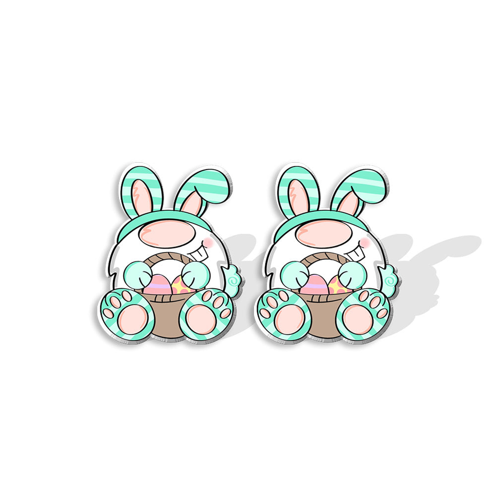 Wholesale Easter Dwarf Rabbit Carrots Plastic Earrings