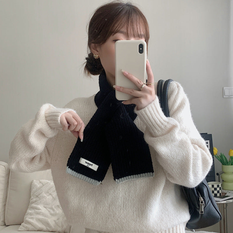 Wholesale Winter Cross Knitted Warm Wool Scarf