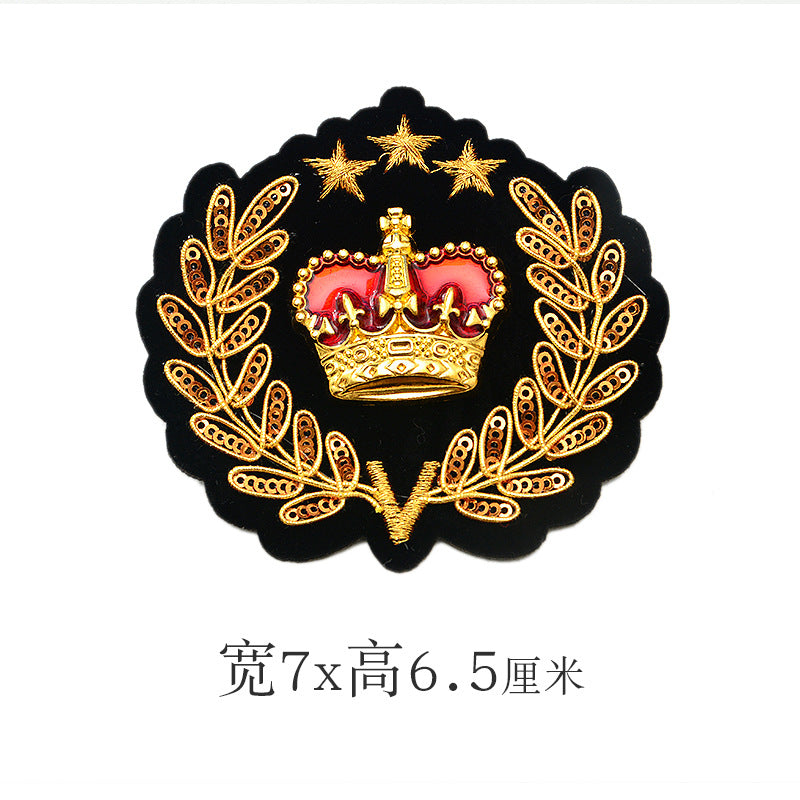 Wholesale Stylish Western College Embroidered Patches With Silver Bee And Lion Designs Acrylic Badges For Suits And School Uniforms