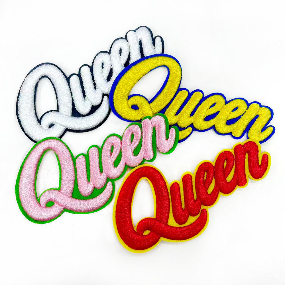 Wholesale  Letter 3D Embroidered Iron On Patch For Clothing DIY Accessory