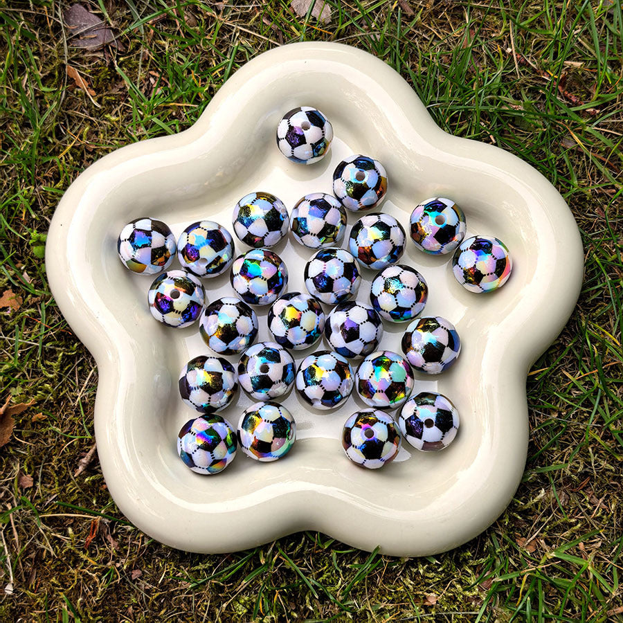 Wholesale 20pcs UV Plated Basketball with Letters Acrylic  Beads