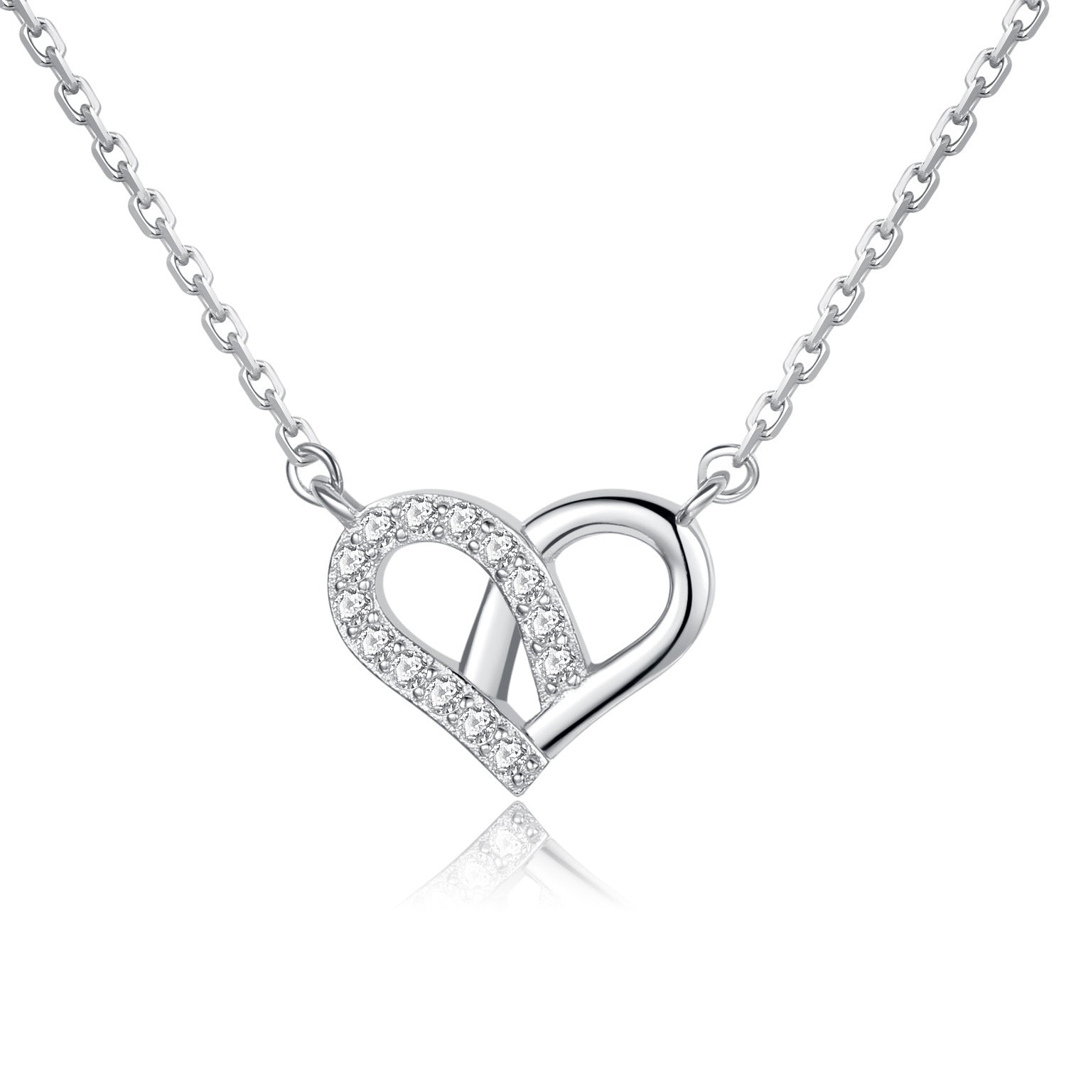Wholesale Heart-shaped pendant clavicle necklace niche high-end