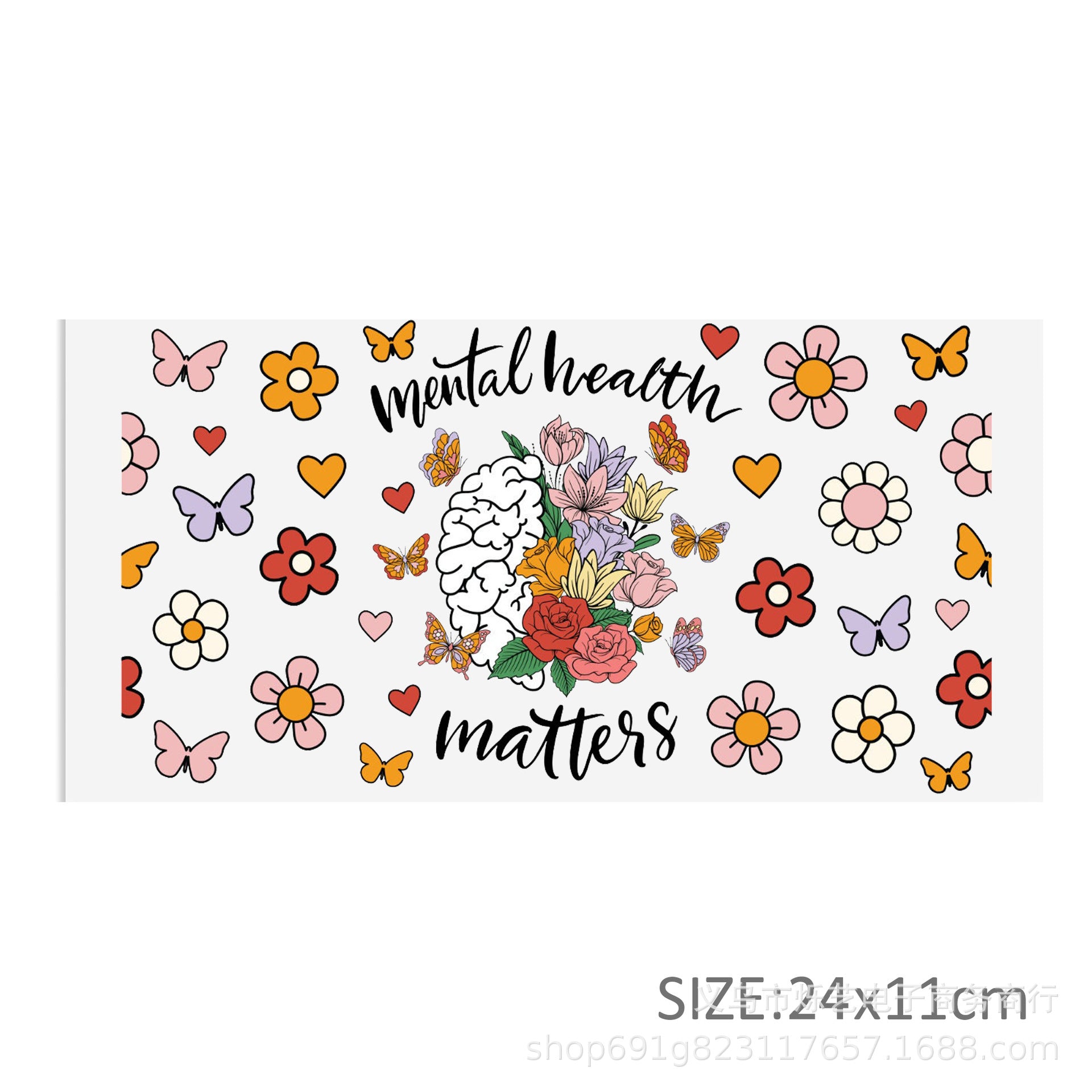 Wholesale Colorful Butterfly and Flower Series 16oz Cup UV DTF Wraps