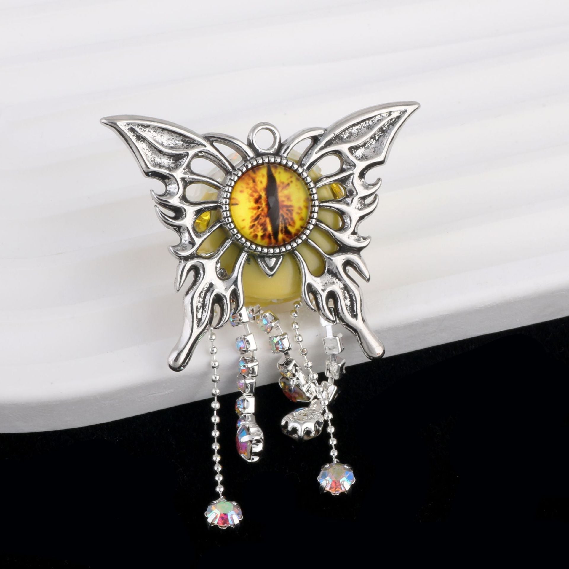 Wholesale Heavy Industry Demon Eye Butterfly Tassel Alloy Clay Ball Beads