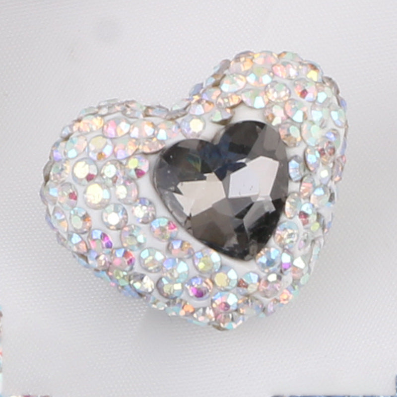 Wholesale Christmas Heart Straight Hole Full Drill Clay Beads