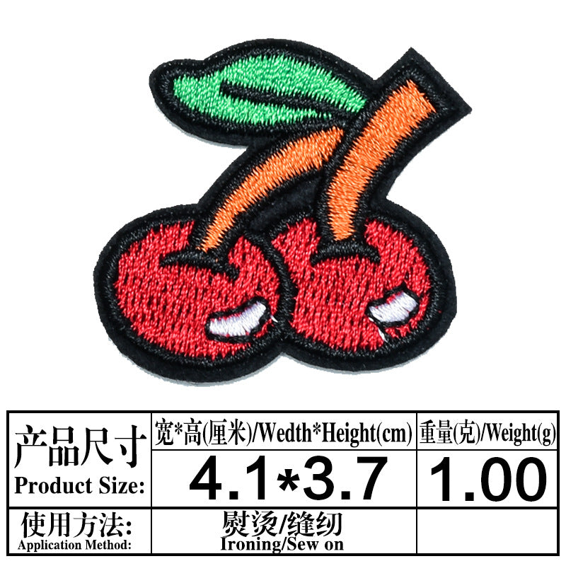 Wholesale Fashion Embroidered Fruit Patches Banana Watermelon Sew On Clothing Decorative Craft Supply 20 Pcs