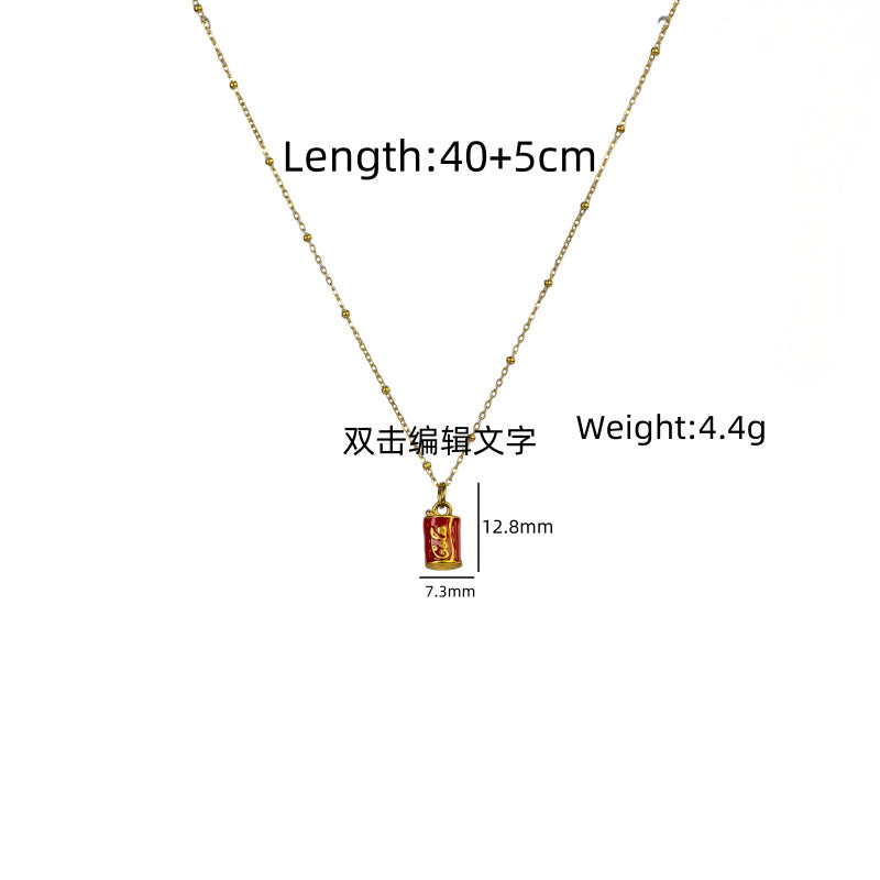 Wholesale Three-Dimensional Chili Crab Stainless Steel Oil Drop Necklace