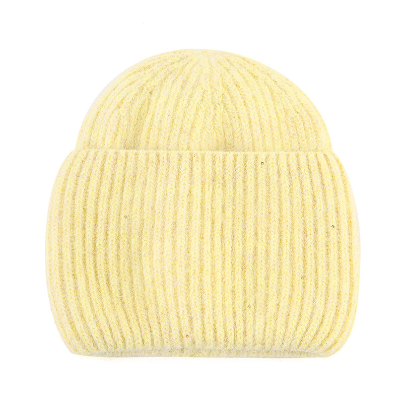 Wholesale Winter Knitted Hat Men's Woolen Hat Thickened Pure Rabbit Velvet Shiny Knitted Hat
