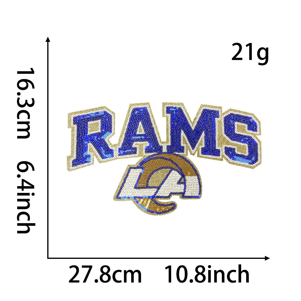 Wholesale Football Team Sequin Logo Patches Stylish Embroidered Applique For ets Boutique DIY Supply OLY Exclusive
