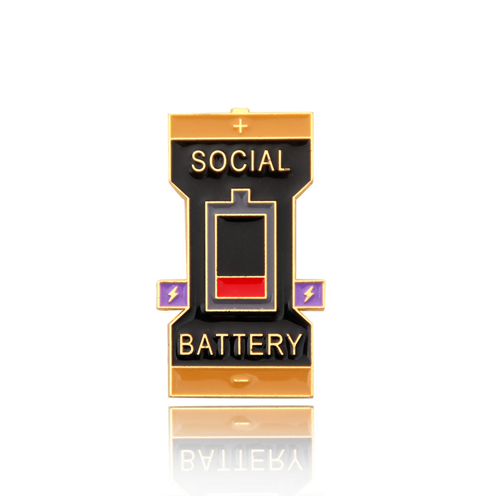 Wholesale Mood Expression Battery Power Creative Brooch