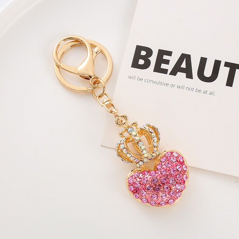 Wholesale Heart Diamond Crown Keychain