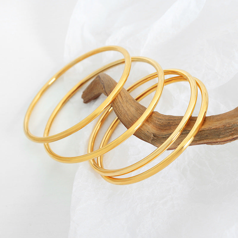Wholesale Vintage Plain Ring Multi Size Circular Titanium Steel Bracelets