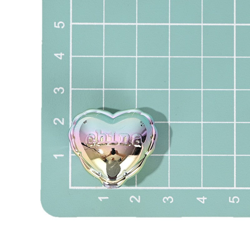 Wholesale  10pcs Electroplating Colorful  Heart Acrylic Beads