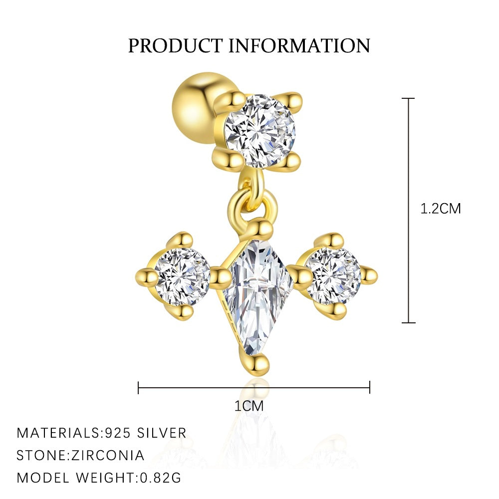 Wholesale Zircon round head earrings  Ear Studs