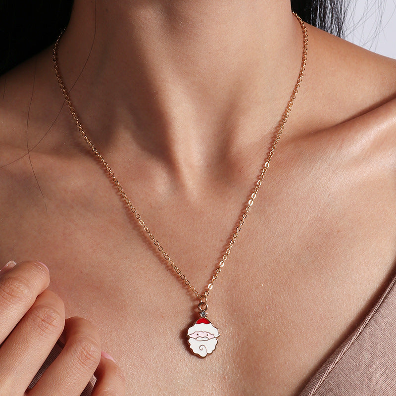 Wholesale Christmas Necklace Set Santa Claus Christmas Tree Christmas Stocking Sweater Alloy Chain