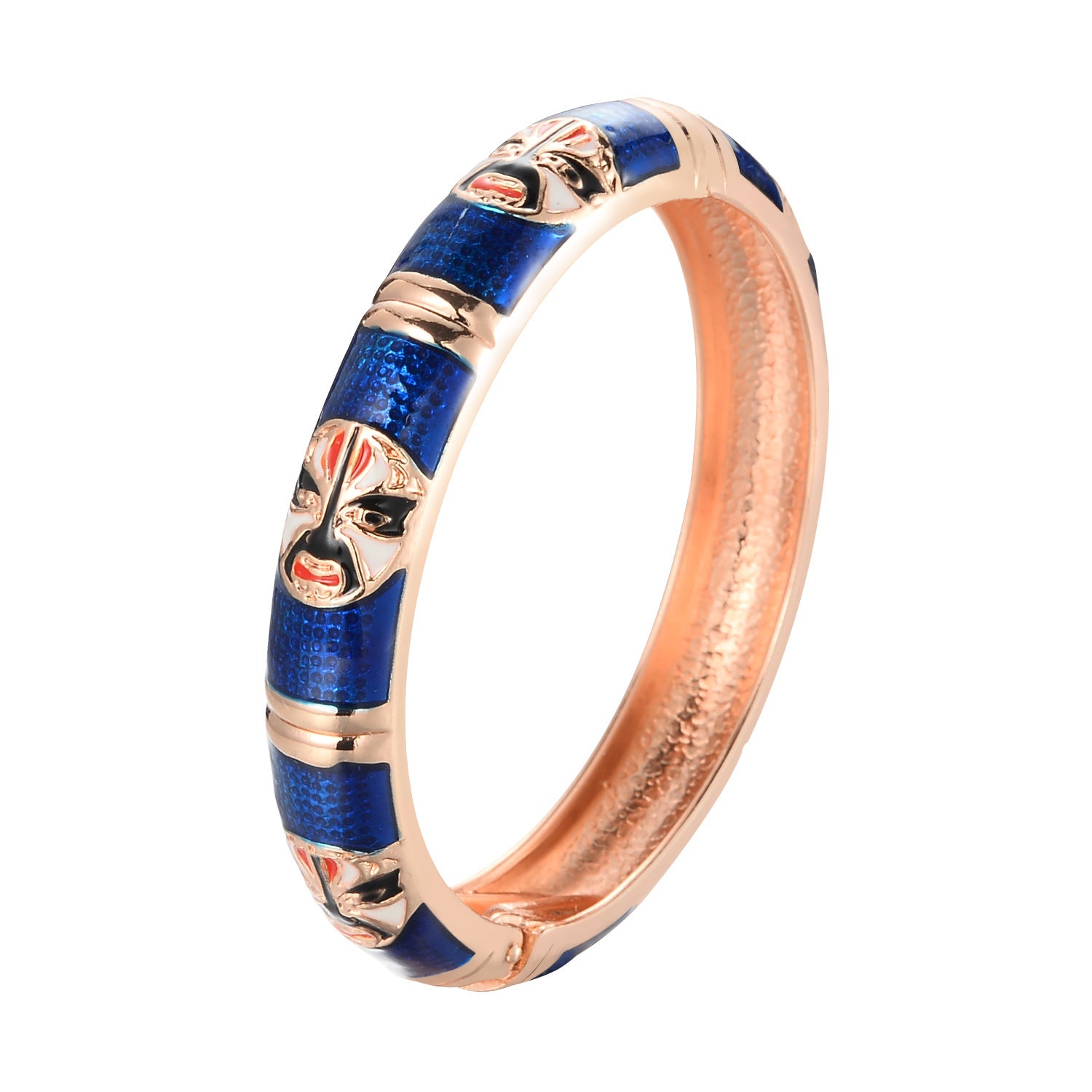 Wholesale Cloisonne Drip Oil Peking Opera Mask Enamel Opening Alloy Bracelet