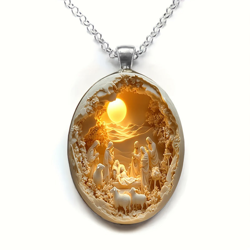Wholesale Golden elegant portrait lamb necklace