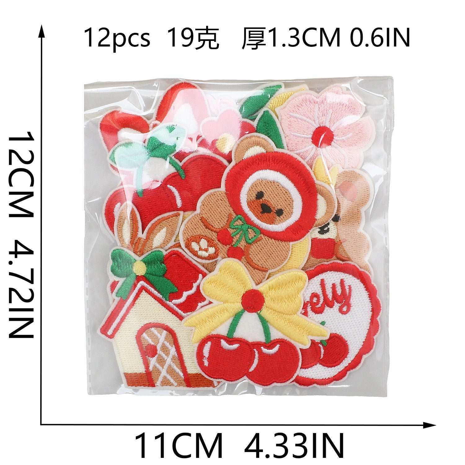 Wholesale Chic Polyester Thread Embroidered Patch Cute Couple Bears House Design For Clothing Fashion Accessory Gift