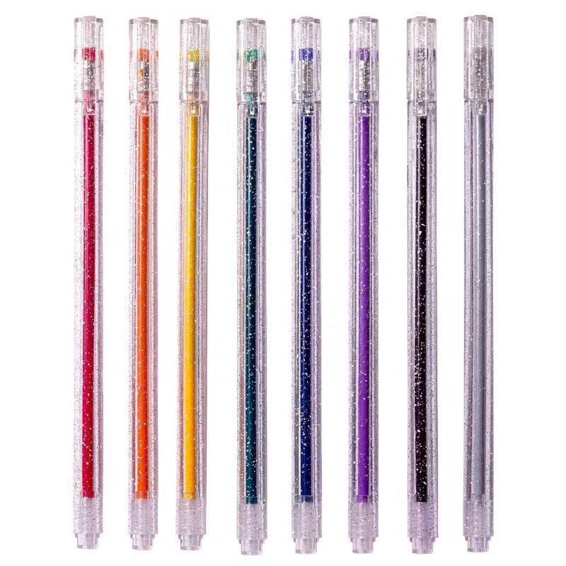 Wholesale Glitter Gel Pen 8 Colors Plastic Handbook Highlighter