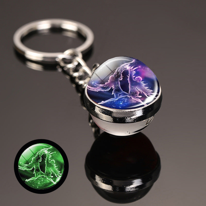 Wholesale Alloy Luminous Zodiac Keychain