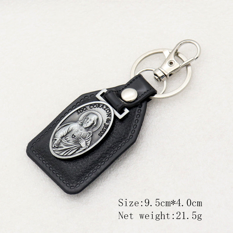 Wholesale Retro Metal PU Combination Car Pendant Keychain Jewelry Pendant