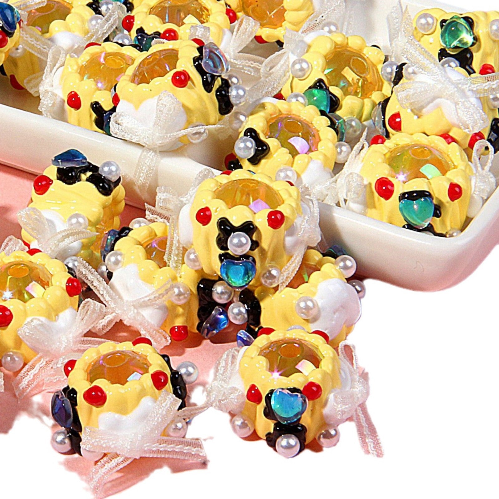 Wholesale 5pcs/pack heavy oil hand-painted beads DIY Fancy Beads