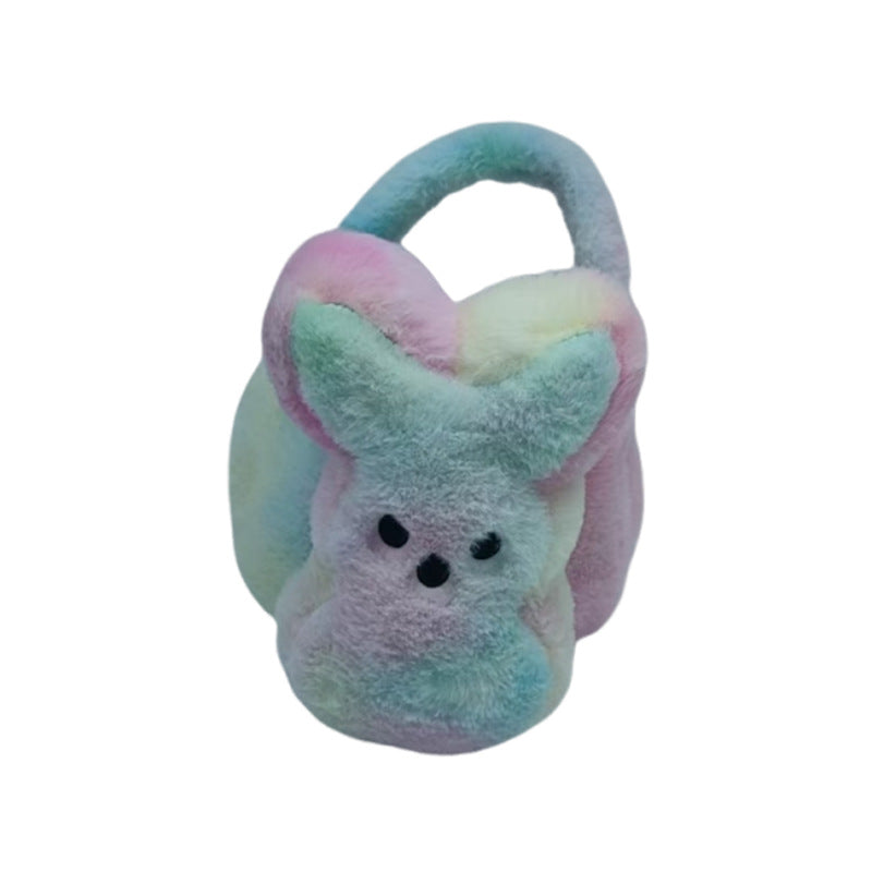 Wholesale Easter Basket Egg Decoration Plush Rabbit Tail Storage Basket